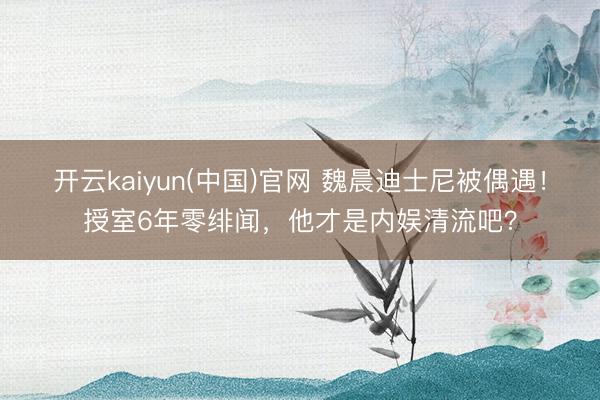 开云kaiyun(中国)官网 魏晨迪士尼被偶遇!授室6年零绯闻,他才是内娱清流吧?