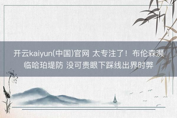 开云kaiyun(中国)官网 太专注了！布伦森濒临哈珀堤防 没可贵眼下踩线出界时弊