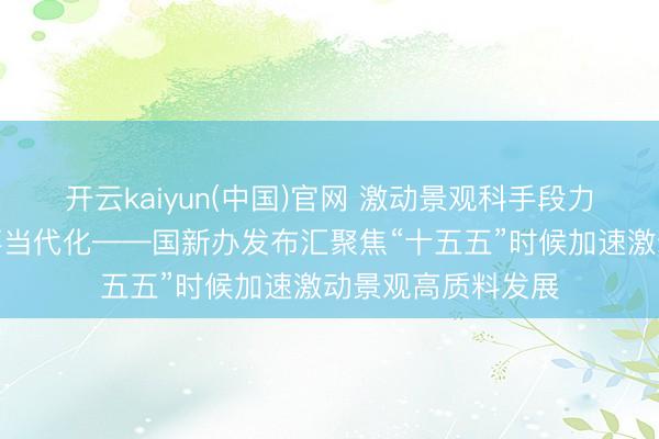 开云kaiyun(中国)官网 激动景观科手段力当代化和社会办事当代化——国新办发布汇聚焦“十五五”时候加速激动景观高质料发展